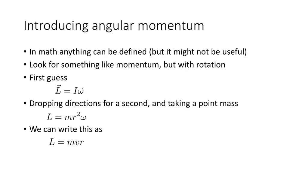 introducing angular momentum