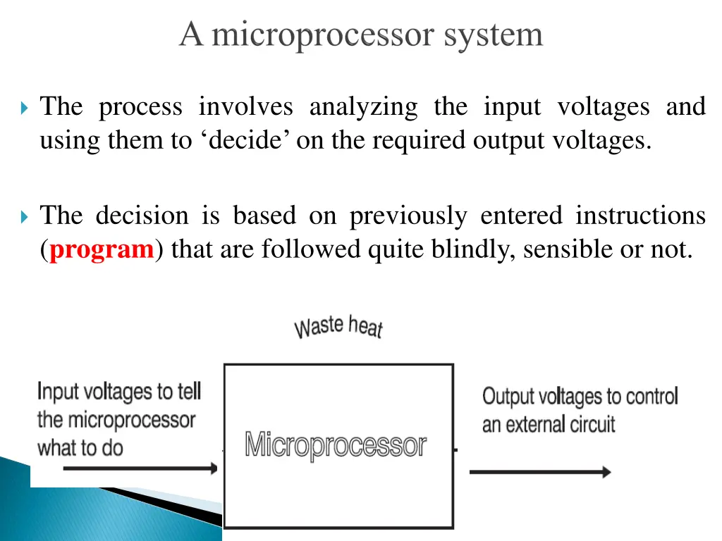the process involves analyzing the input voltages