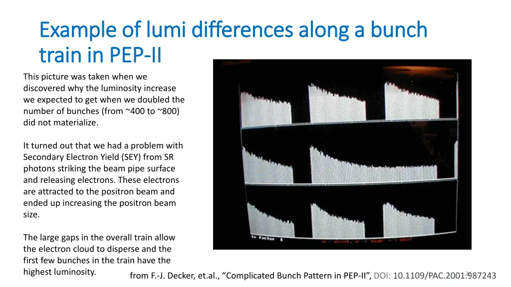 example of lumi differences along a bunch example