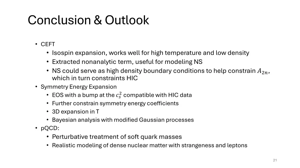 conclusion outlook