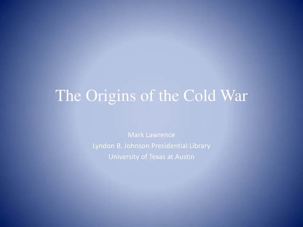 the origins of the cold war