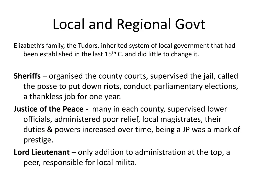 local and regional govt