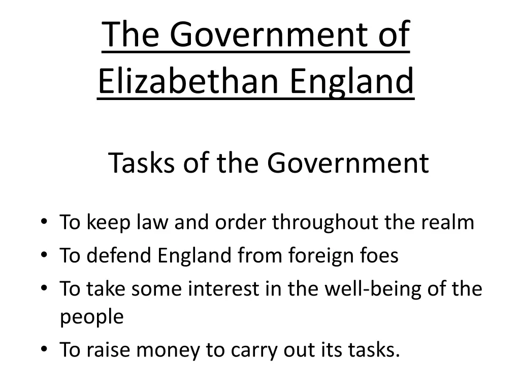 the government of elizabethan england 1