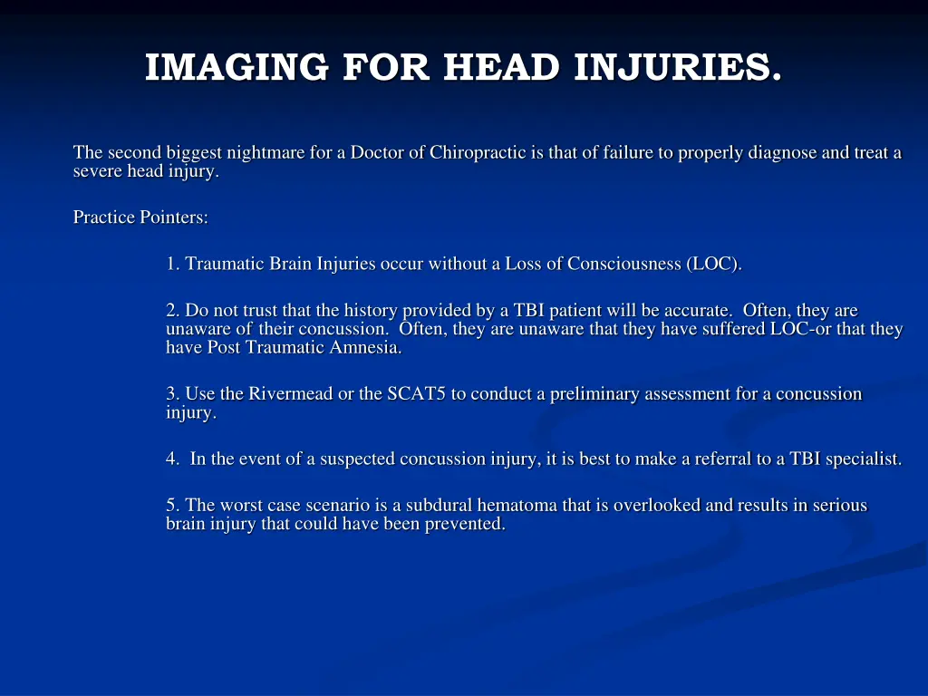 imaging for head injuries