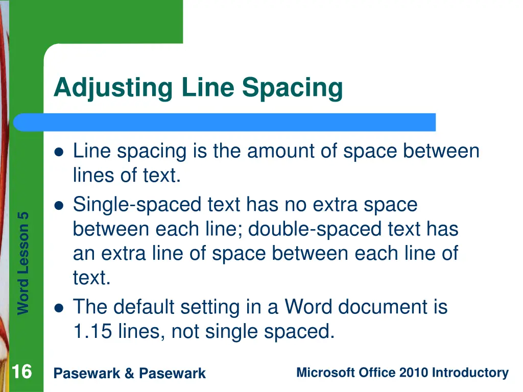 adjusting line spacing