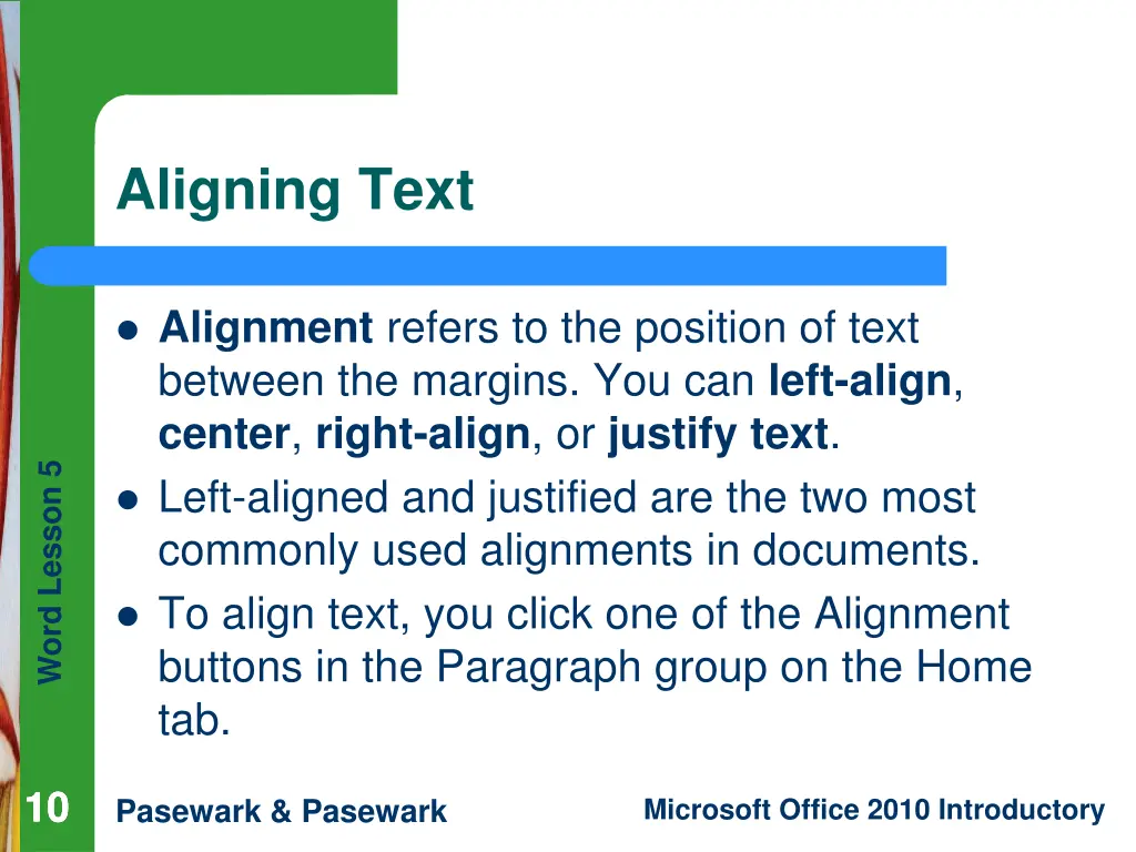 aligning text