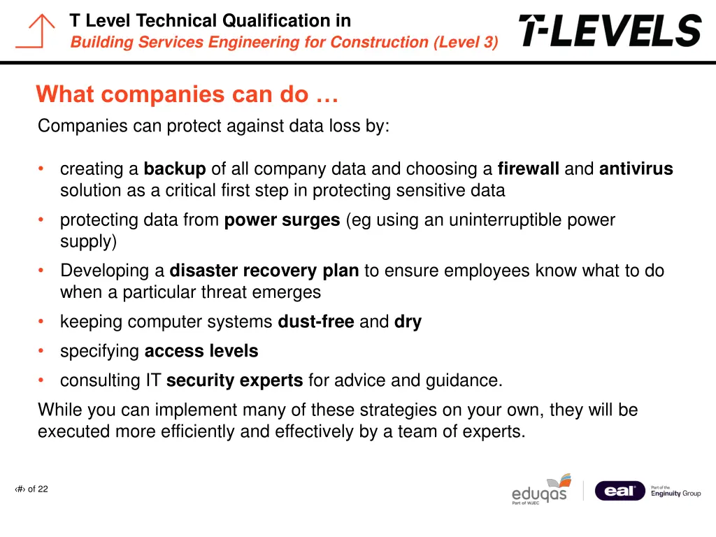 t level technical qualification in building 9