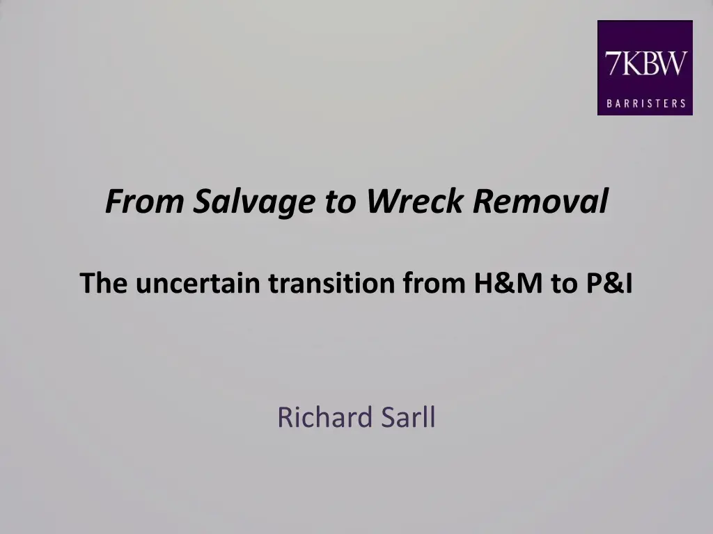 from salvage to wreck removal