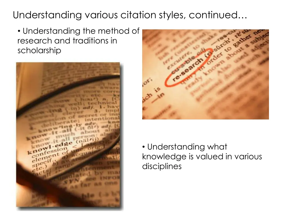 understanding various citation styles continued