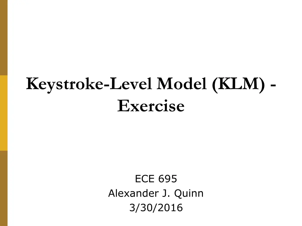 keystroke level model klm exercise