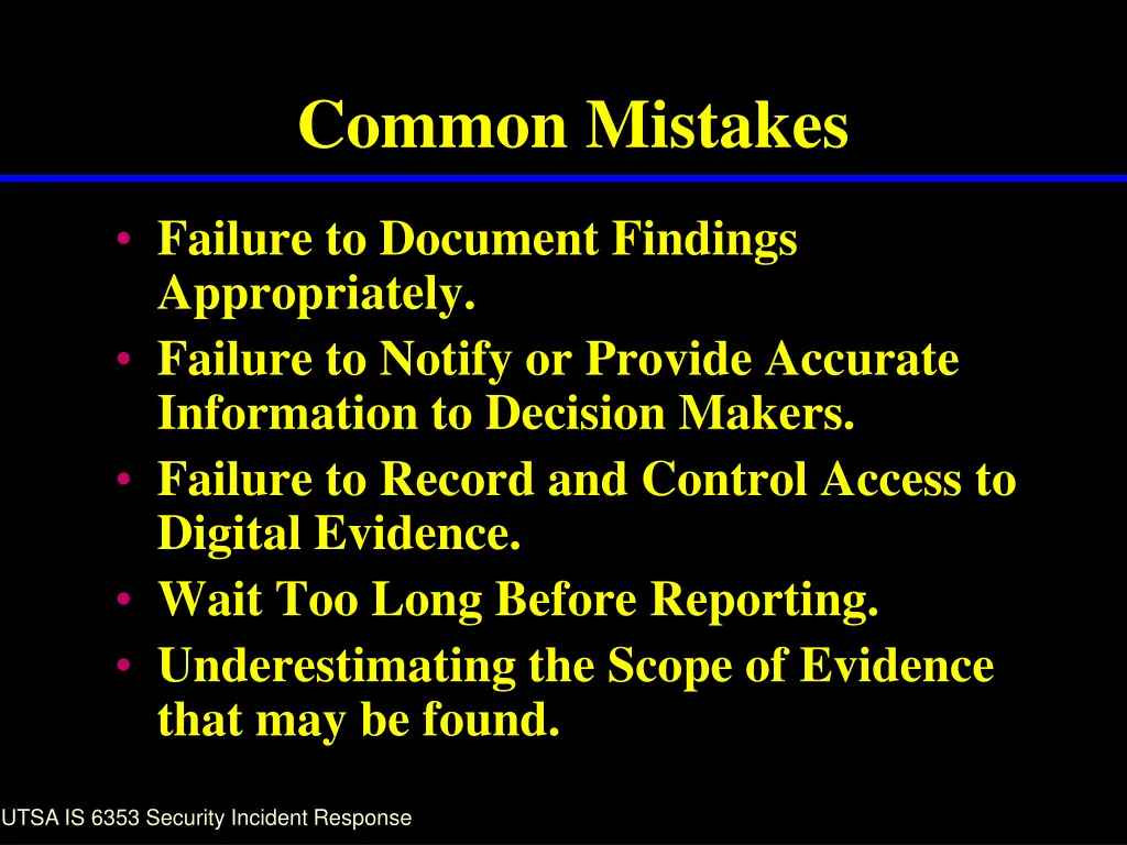 common mistakes