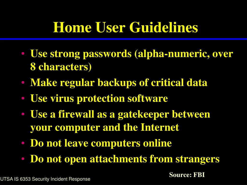 home user guidelines