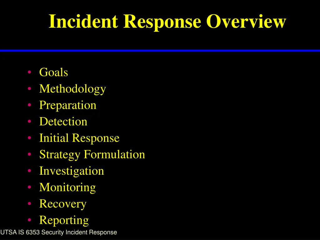incident response overview