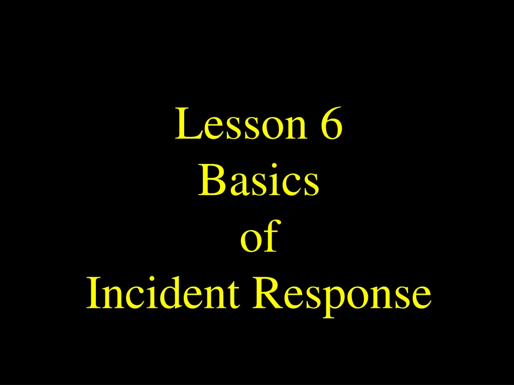 lesson 6 basics of