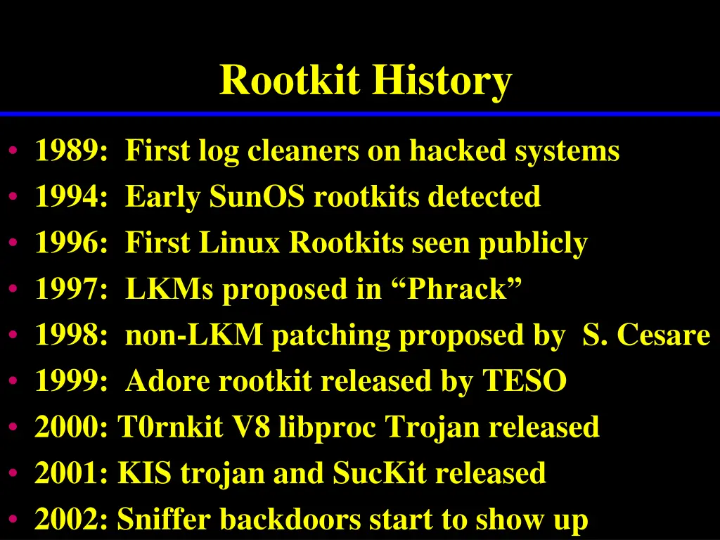 rootkit history