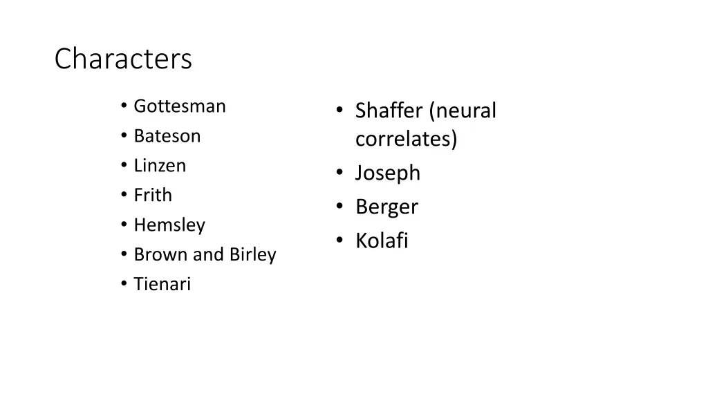characters