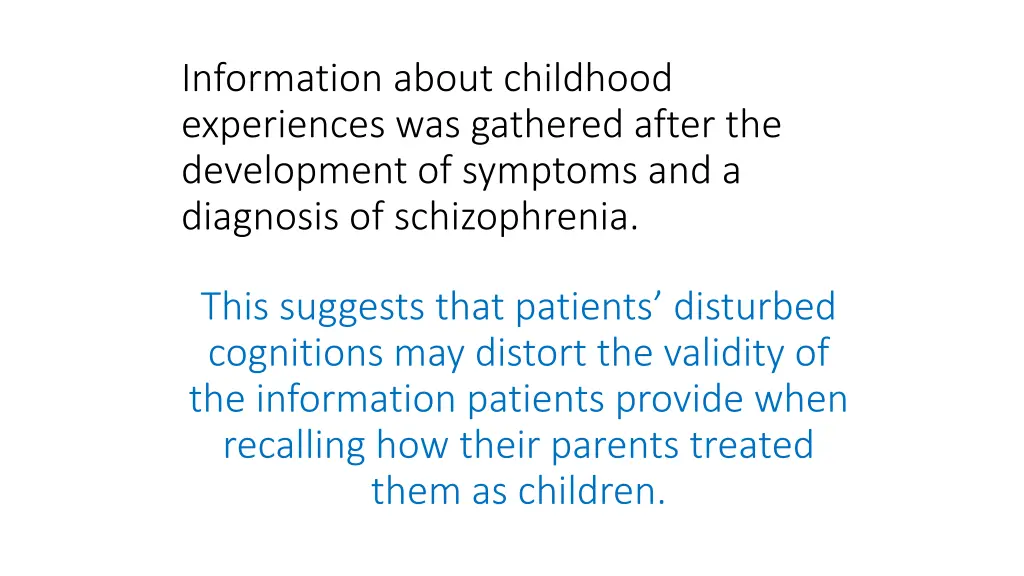 information about childhood experiences