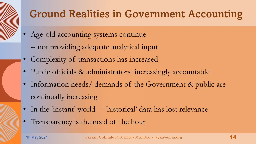 ground realities in government accounting