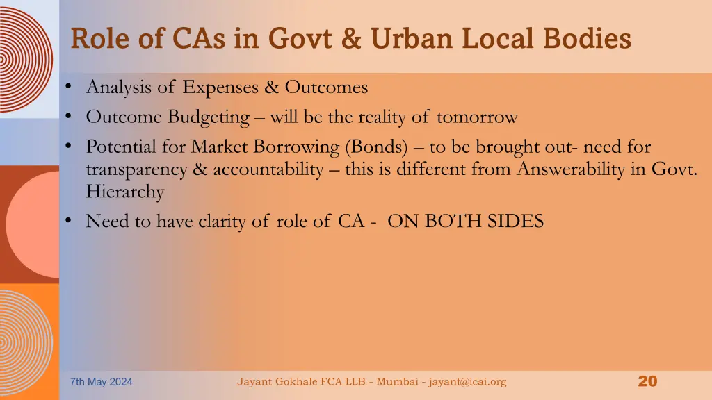 role of cas in govt urban local bodies 1