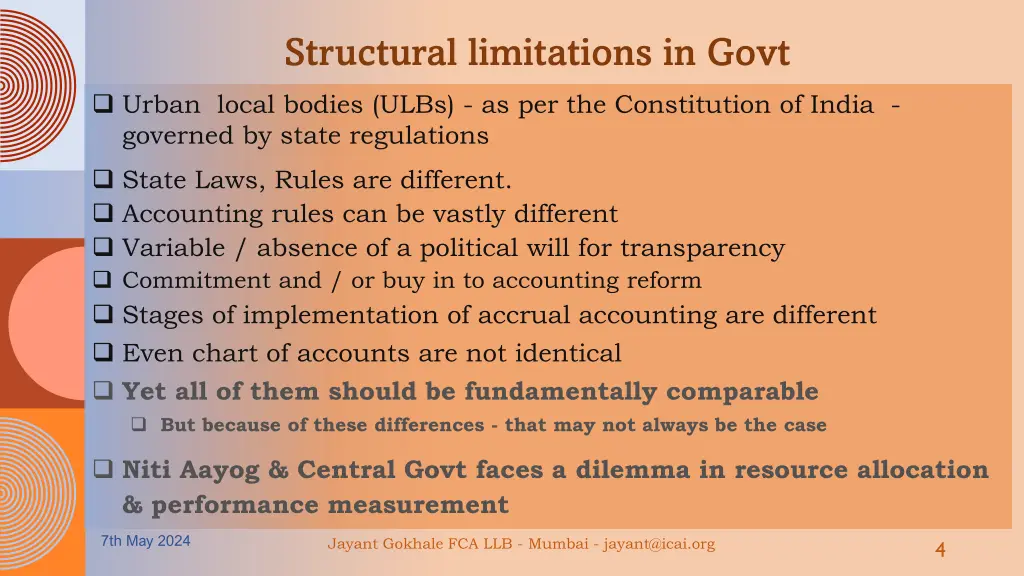 structural limitations in govt