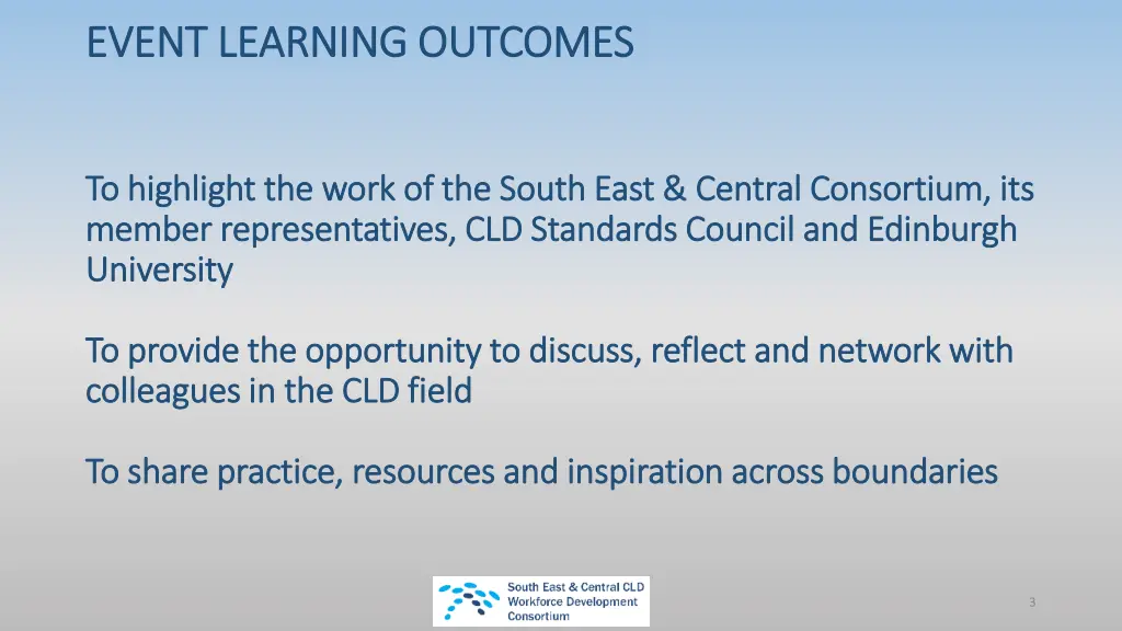 event learning event learning outcomes