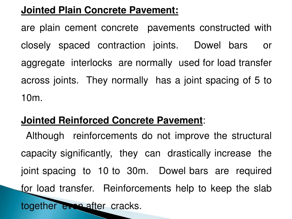 jointed plain concrete pavement