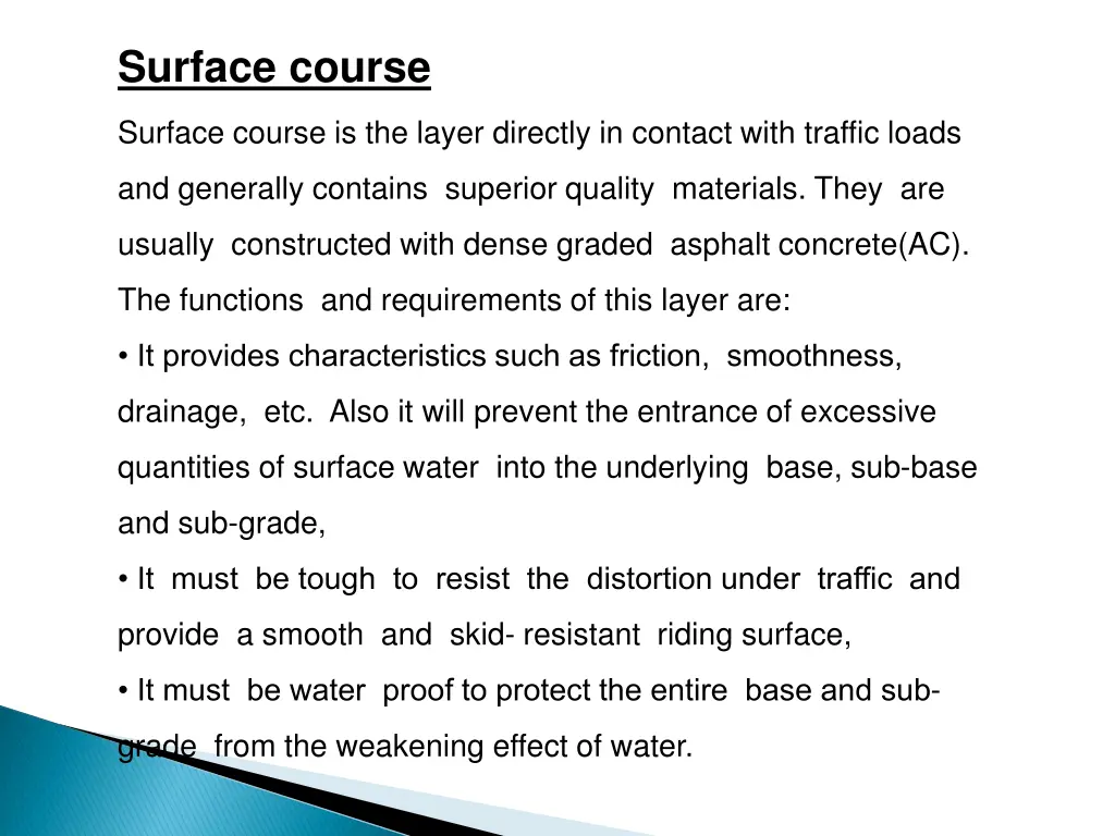 surface course