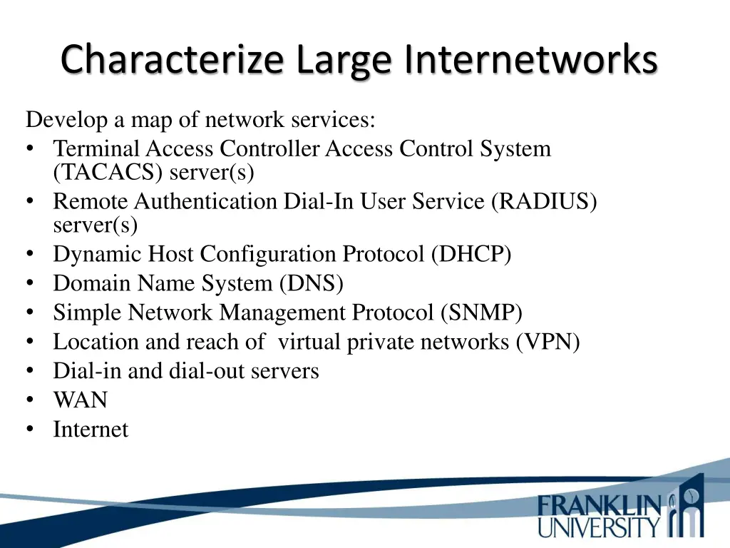 characterize large internetworks