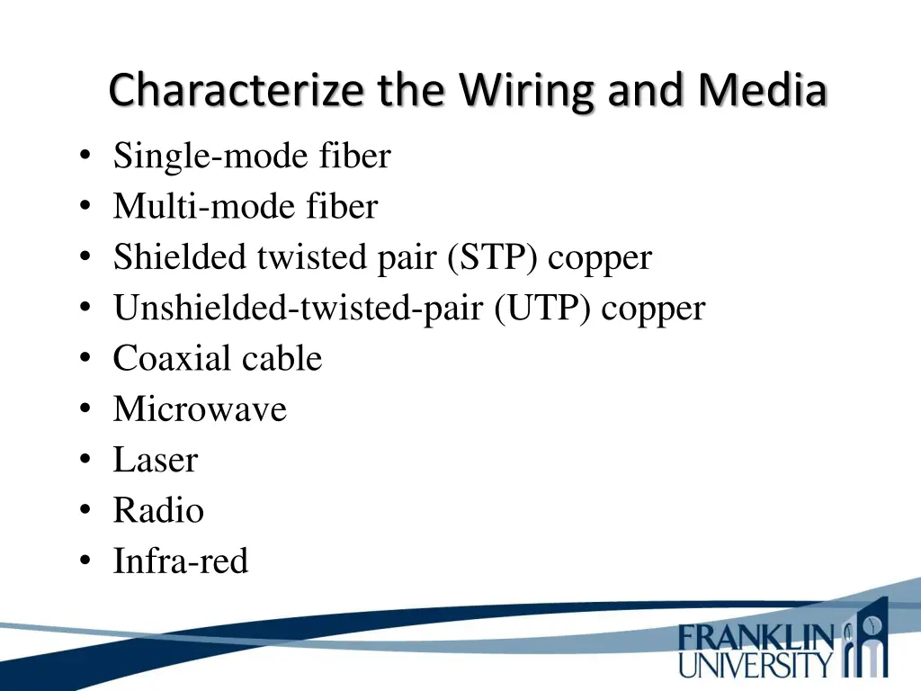 characterize the wiring and media single mode