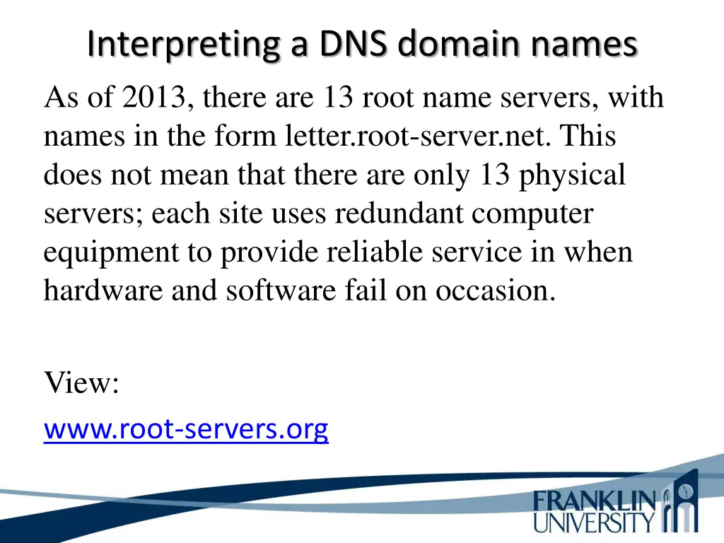 interpreting a dns domain names as of 2013 there