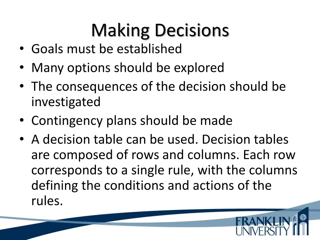 making decisions