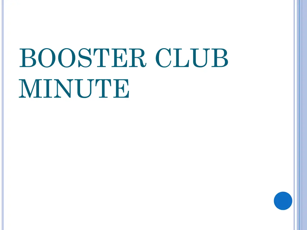 booster club minute