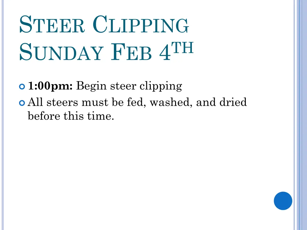 s teer c lipping s unday f eb 4 th