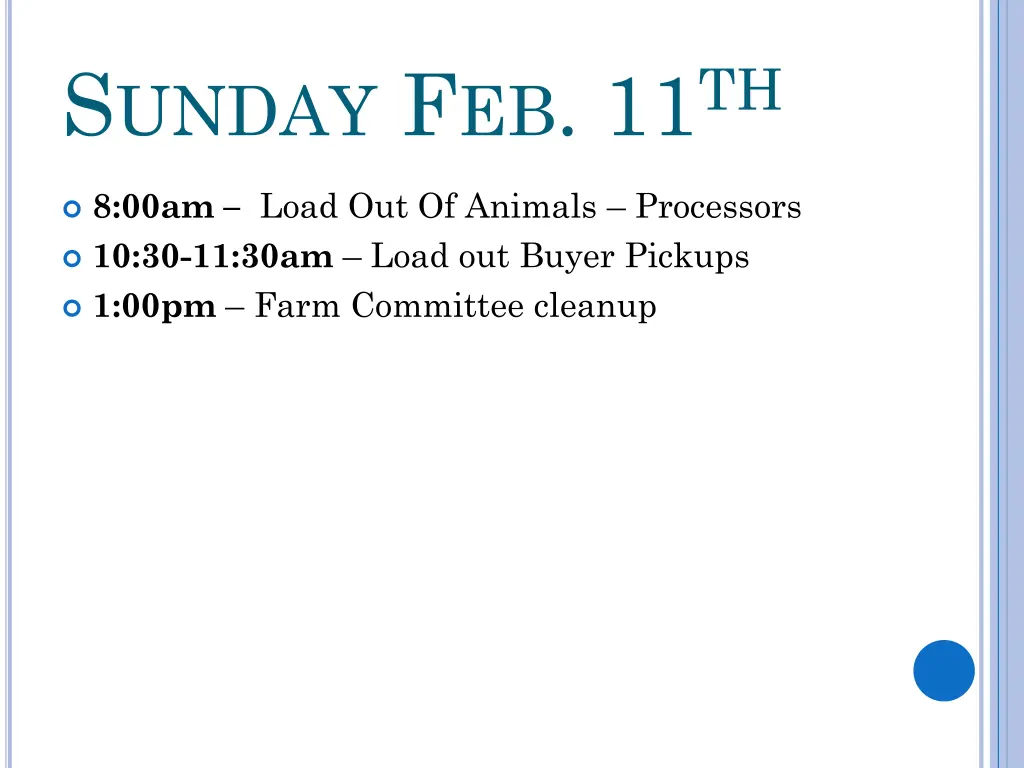 s unday f eb 11 th