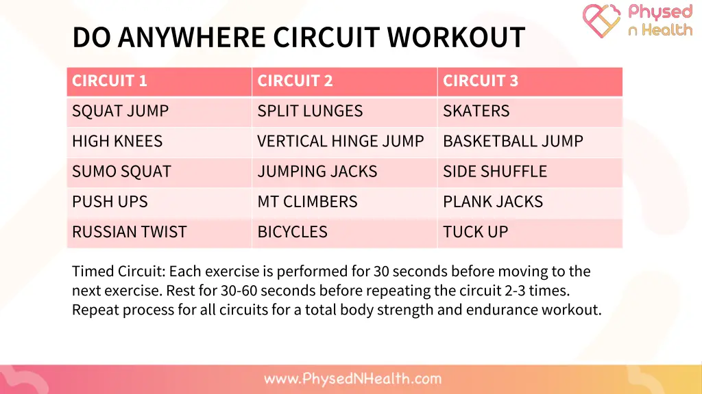 do anywhere circuit workout