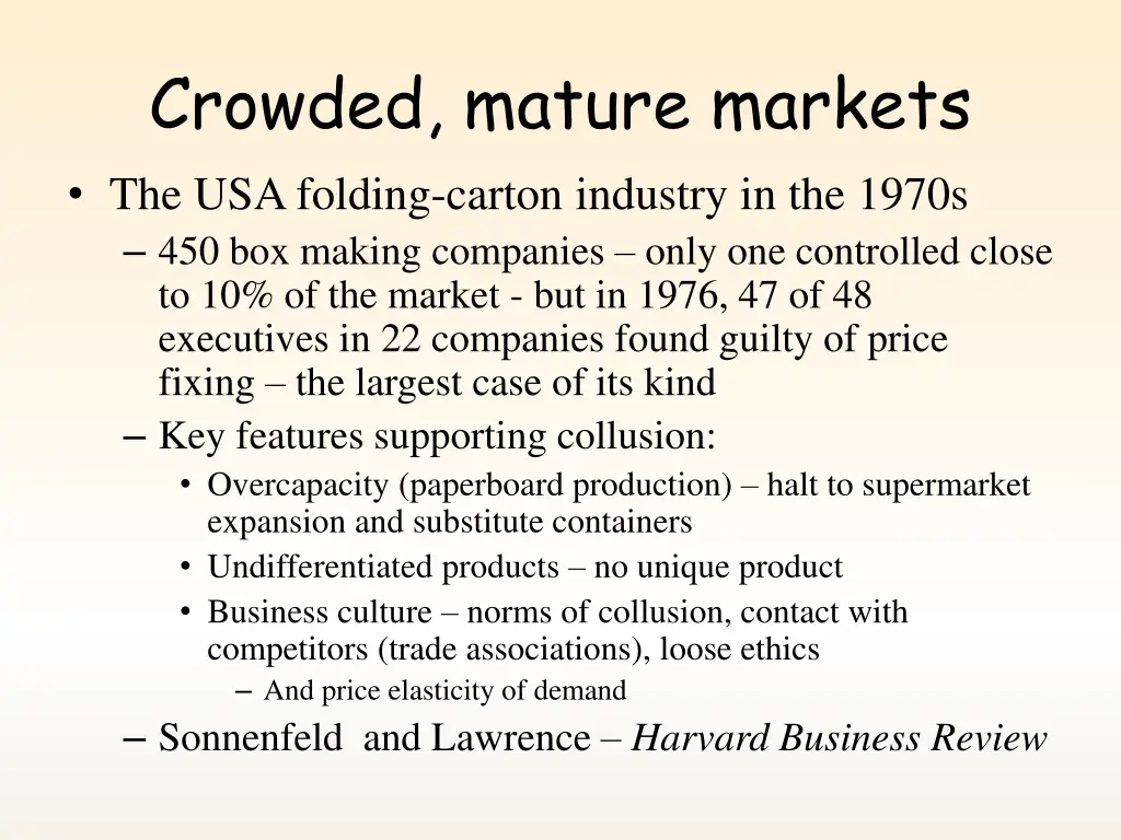 crowded mature markets the usa folding carton