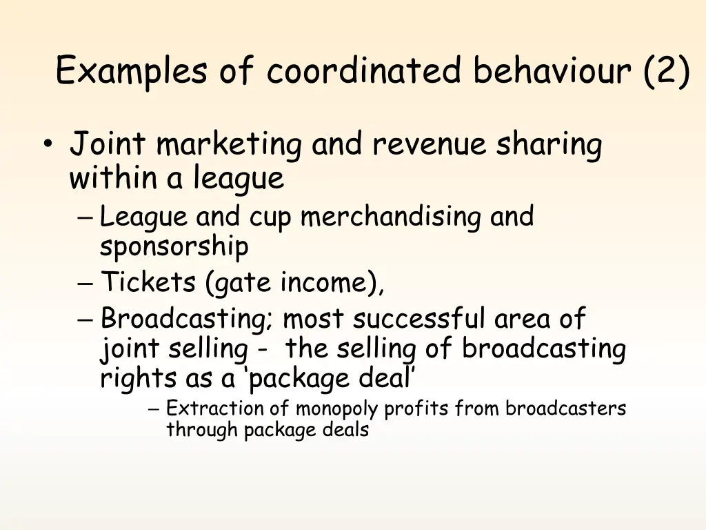 examples of coordinated behaviour 2