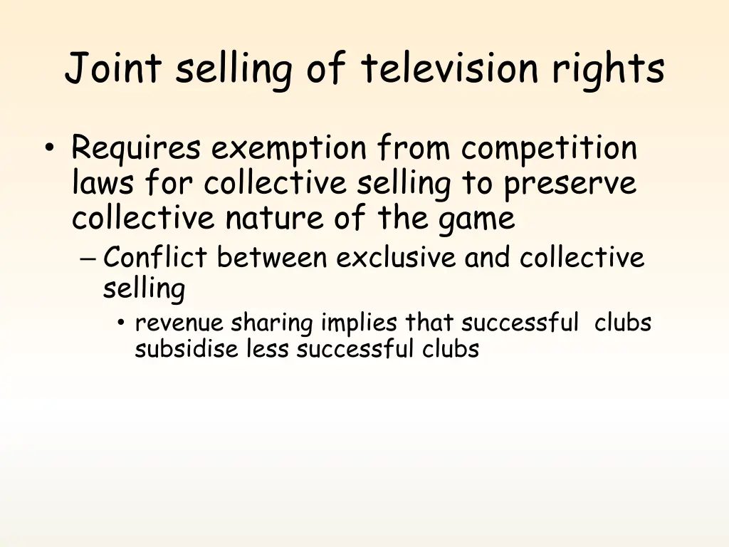 joint selling of television rights