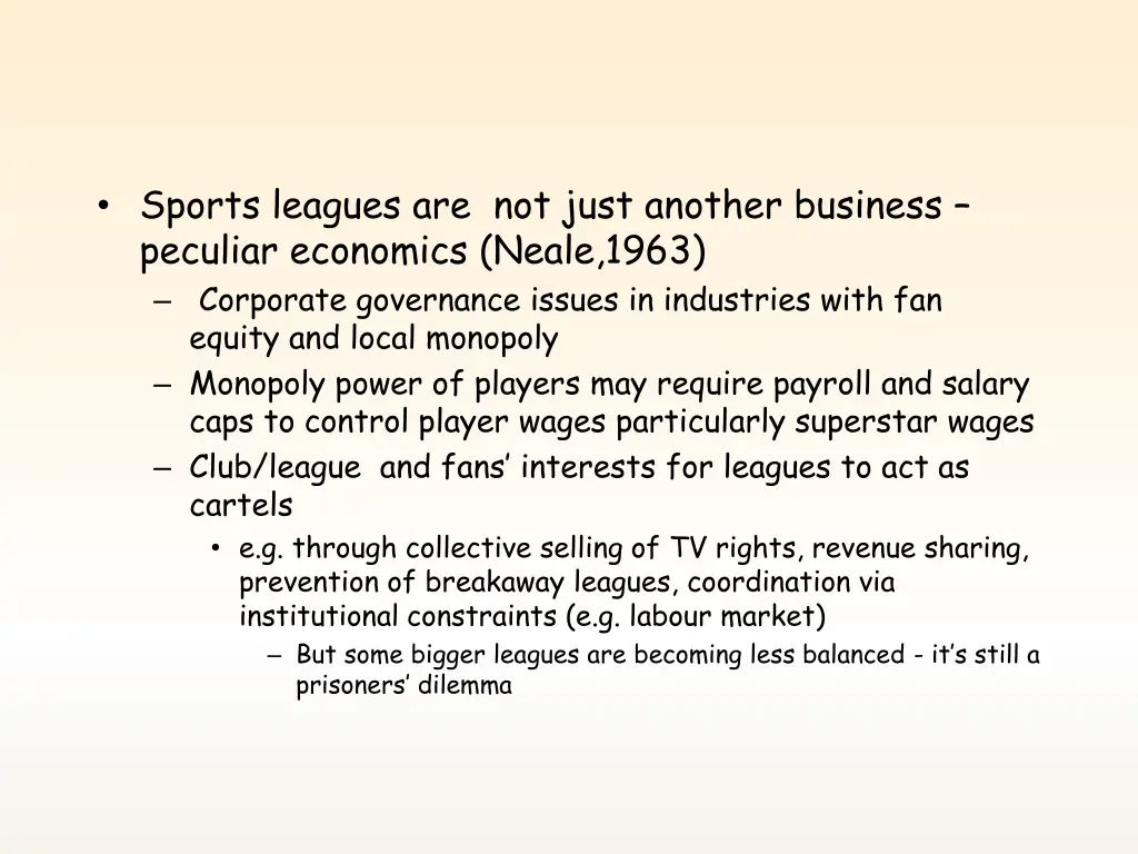 sports leagues are not just another business