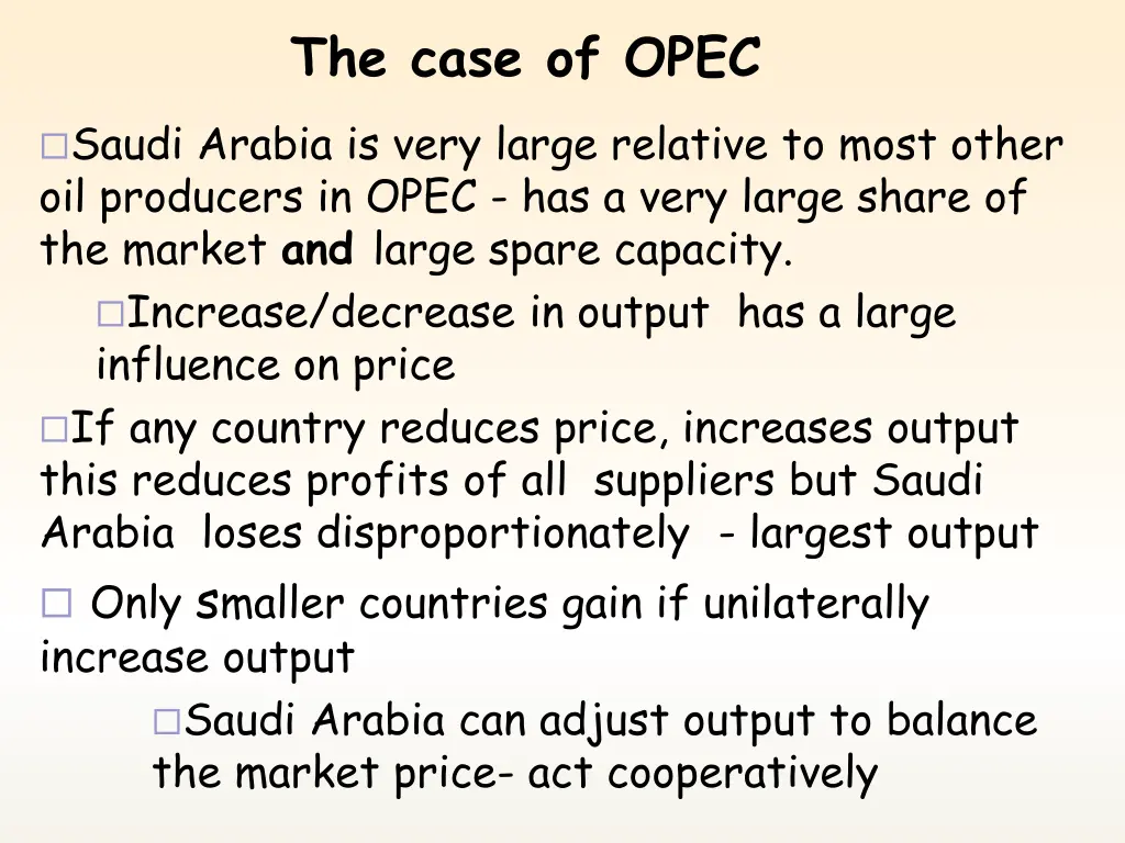 the case of opec