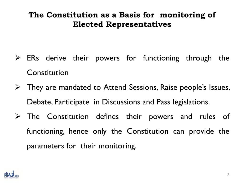 the constitution as a basis for monitoring