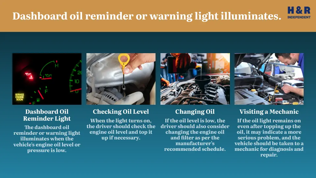dashboard oil reminder or warning light