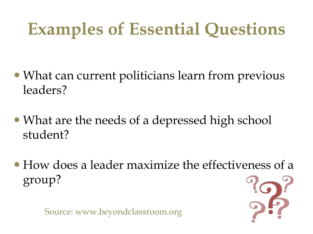 examples of essential questions