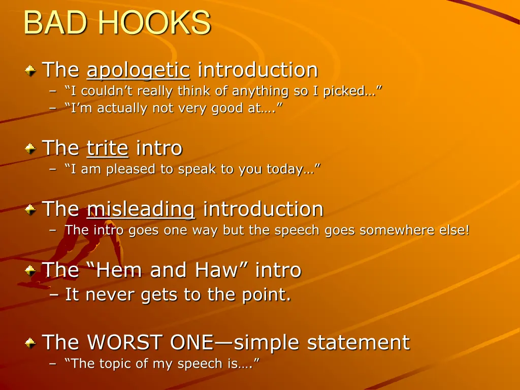 bad hooks