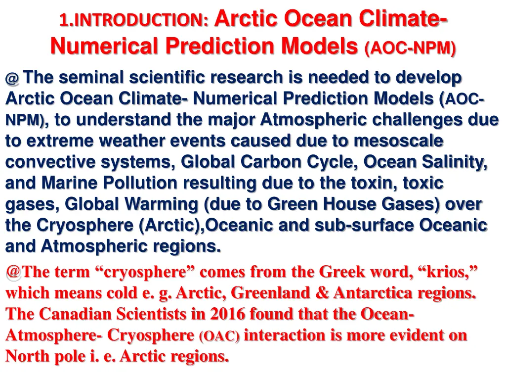 1 introduction arctic ocean climate numerical