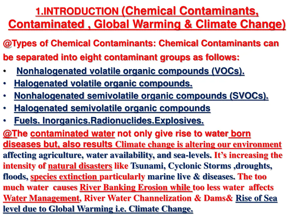 1 introduction chemical contaminants contaminated