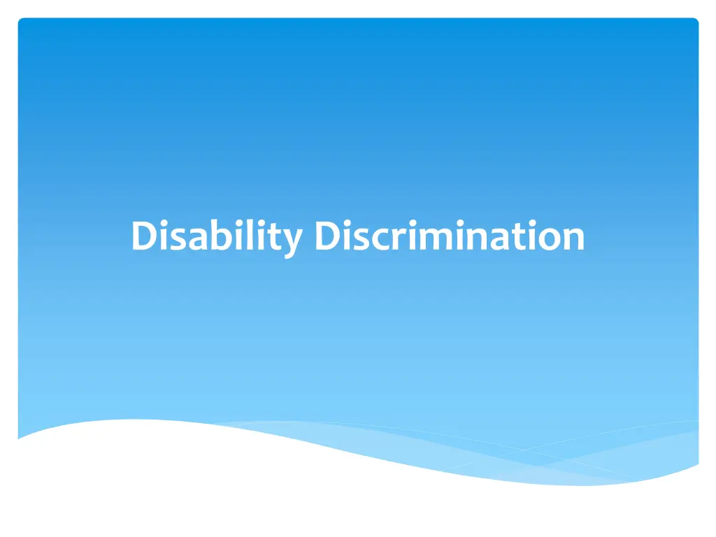 disability discrimination