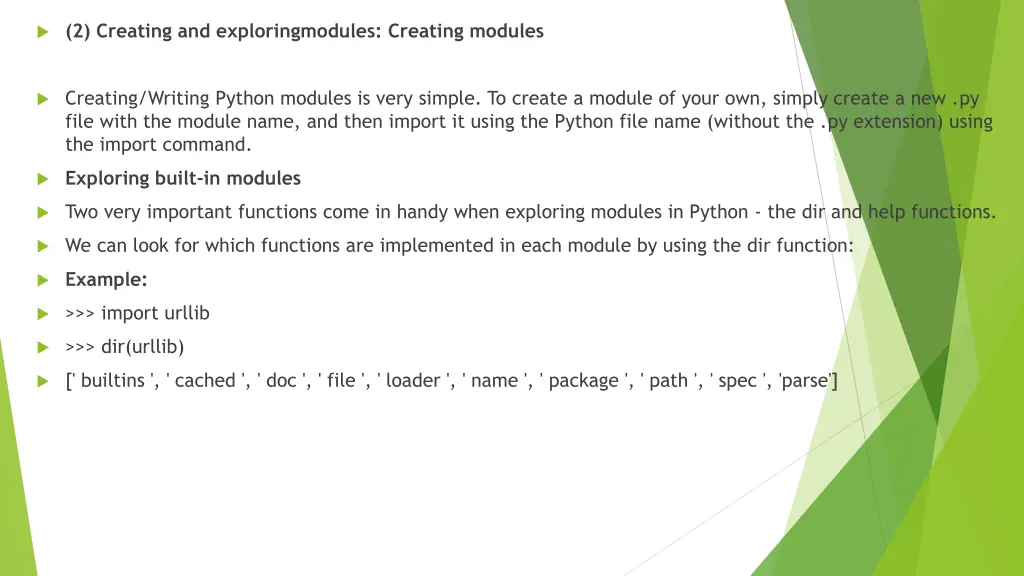 2 creating and exploringmodules creating modules
