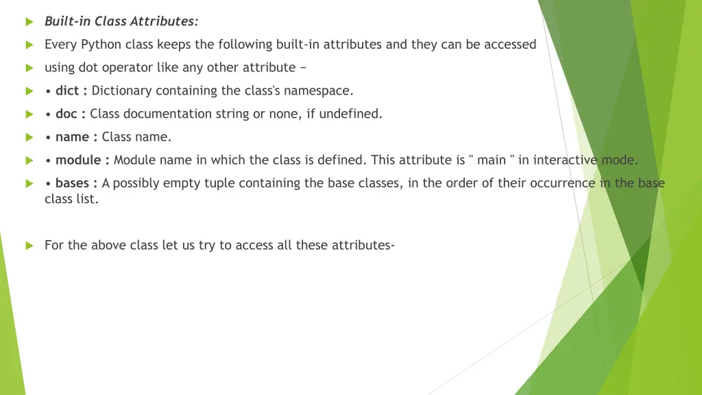 built in class attributes