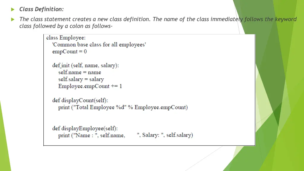 class definition